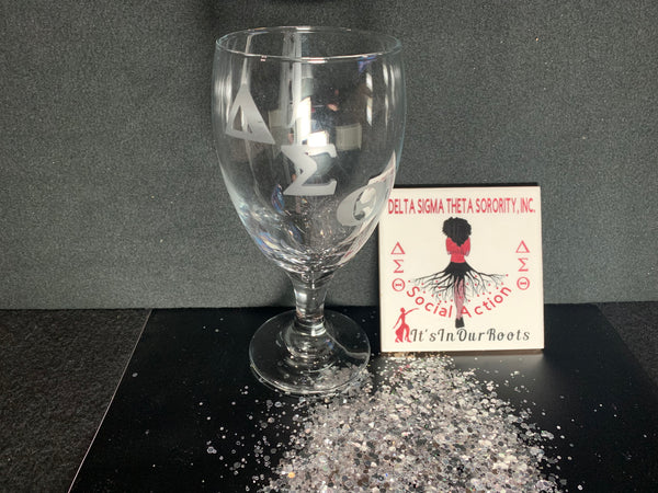 Etched glass and Coaster Set