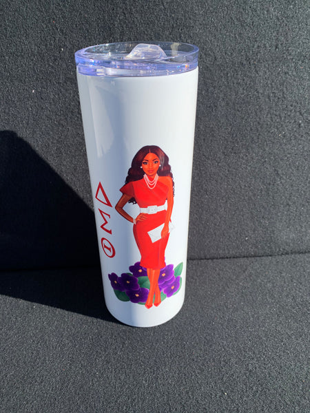 Personalized 20oz Stainless Steel Tumbler with metal straw