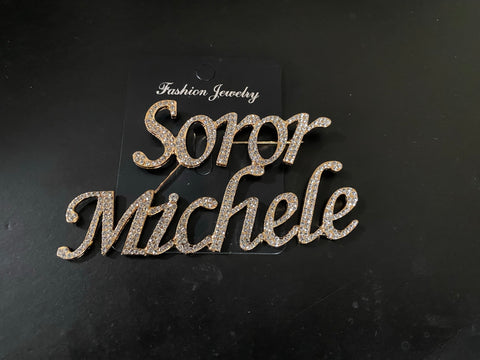 Custom Script Rhinestone Pins